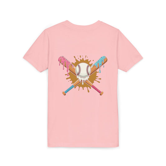 Drippin' & Rippin' Youth Baseball Tee – Donut Bat Graphic Shirt – Travel Ball Swag