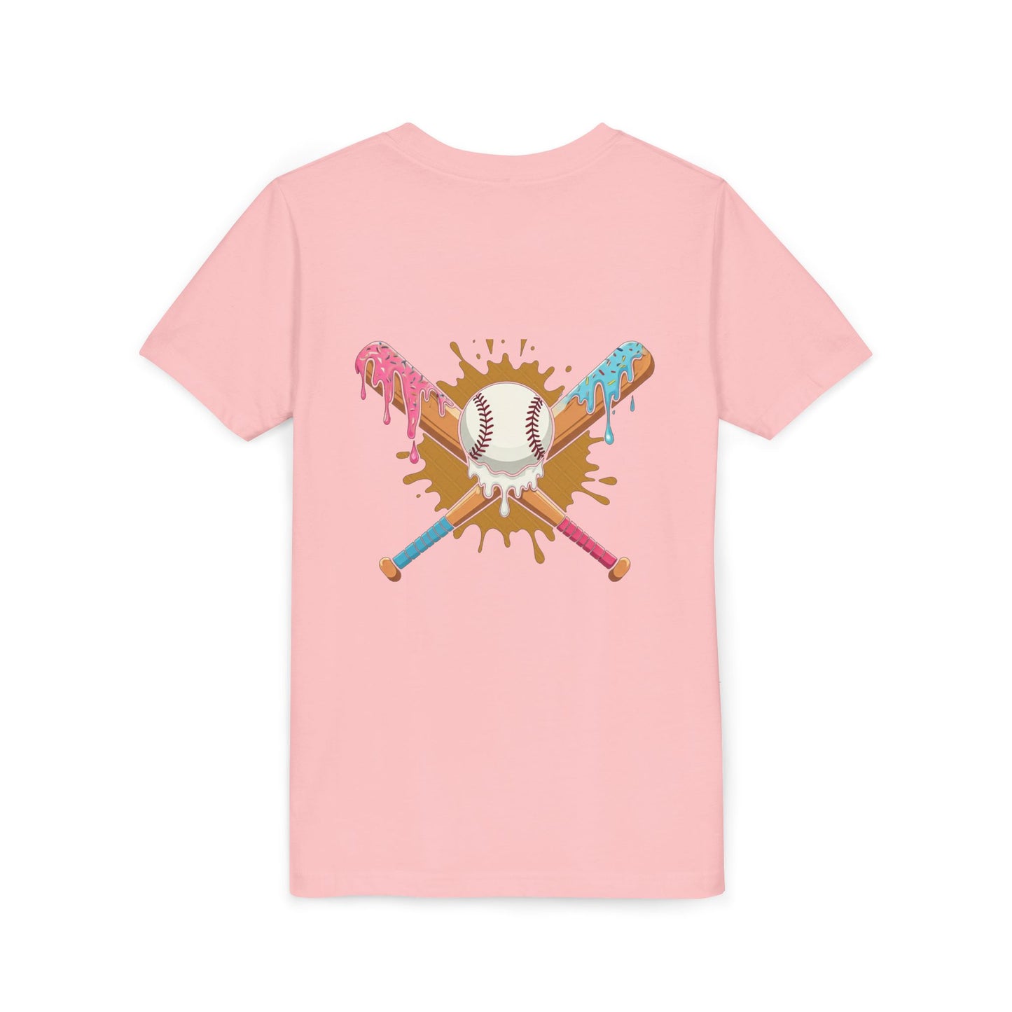 Drippin' & Rippin' Youth Baseball Tee – Donut Bat Graphic Shirt – Travel Ball Swag