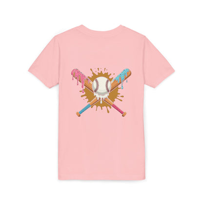 Drippin' & Rippin' Youth Baseball Tee – Donut Bat Graphic Shirt – Travel Ball Swag