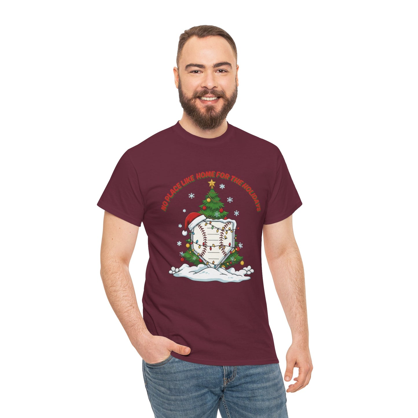 No Place Like Home (Plate) For The Holidays – Festive Baseball Tee