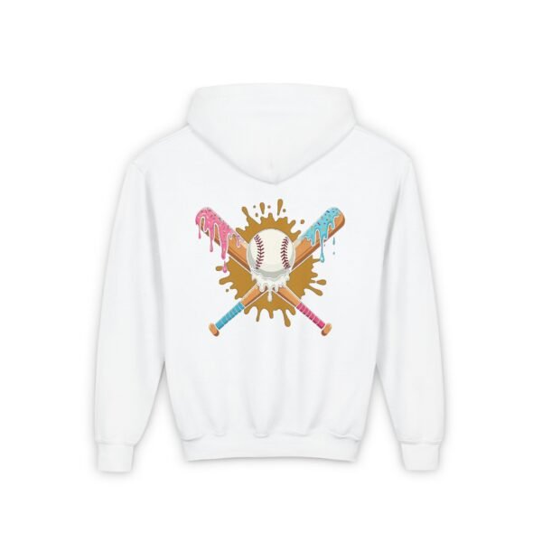 Youth Hooded Sweatshirt - Drippin' and Rippin' Baseball Bats Design - Image 2