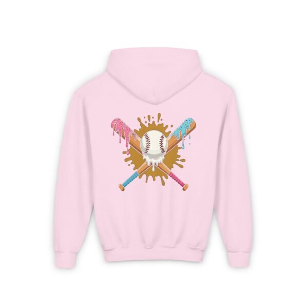 Youth Hooded Sweatshirt - Drippin' and Rippin' Baseball Bats Design - Image 8