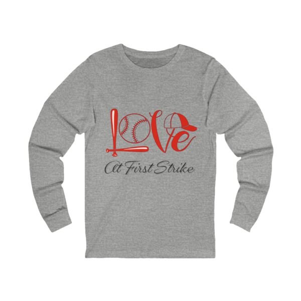 Baseball Mom Valentine's Day Long Sleeve Tee - Image 3