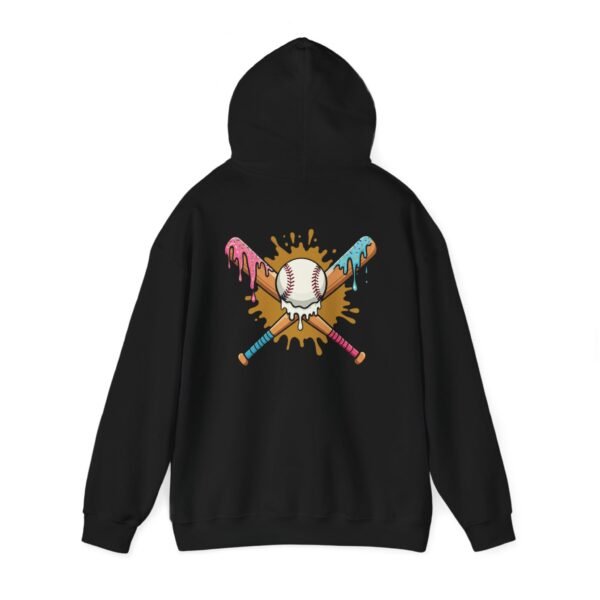 Hooded Sweatshirt Drippin' and Rippin' Baseball Bats Design - Image 7